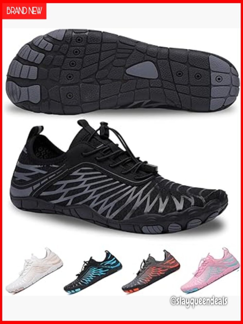 Barefoot Water Shoes for Hiking, Non-Slip Athletic Footwear, Wide Toe